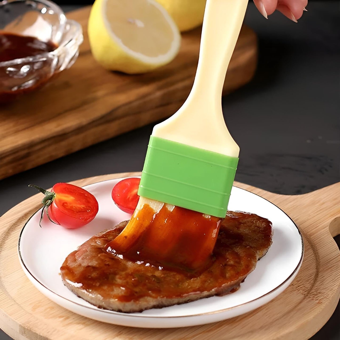 Multipurpose Kitchen BBQ Pastry Brush with Plastic Handle Medium