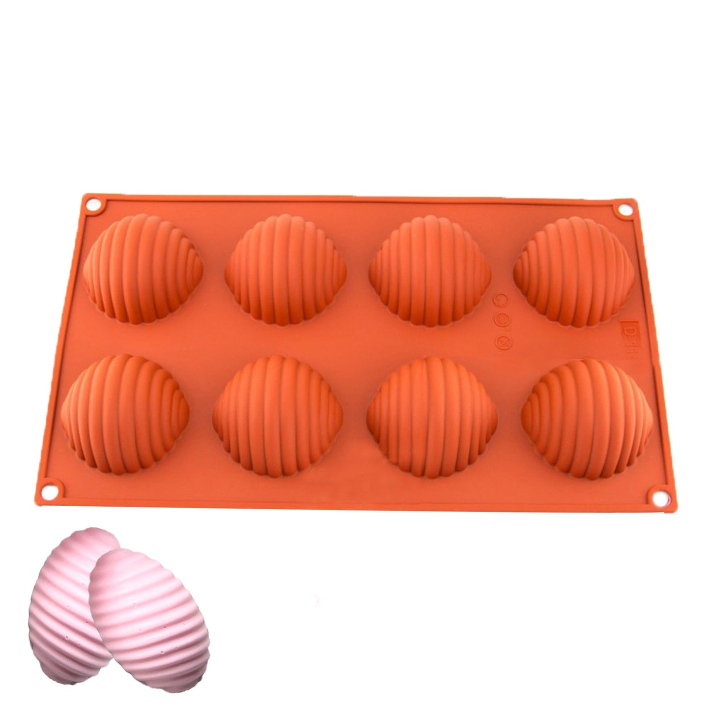 Striped Easter Egg Silicone Mold 8 Cavity