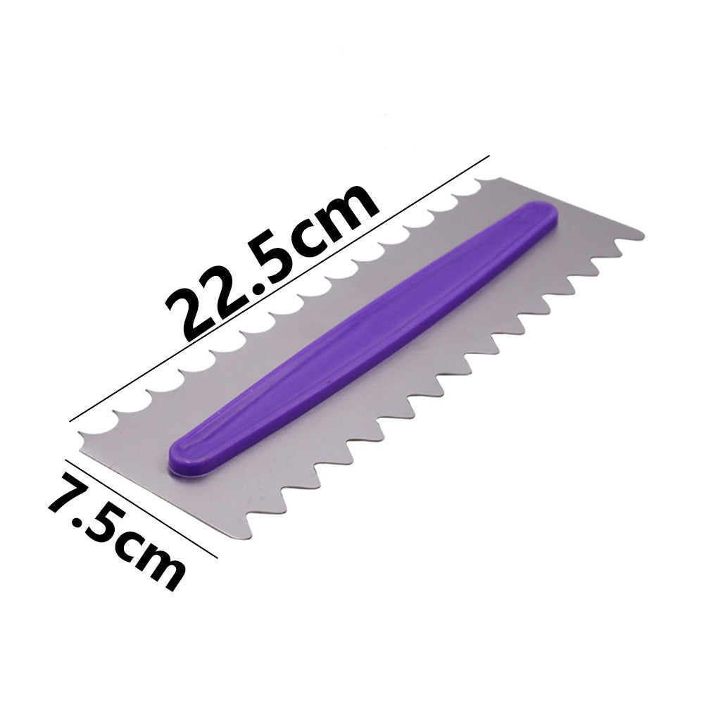 3 Edge Comb Double Sided Cake Edge Comb Stainless Steel With Handle – Bakehouse.pk