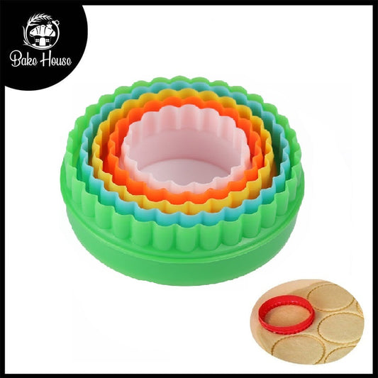 Colorful Round 5 Pcs Plastic Cookie Cutter