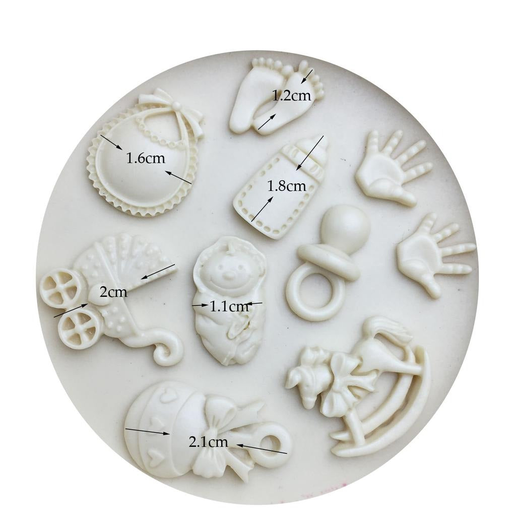 Baby Shower Cute Theme Silicone Mold 10 Cavity