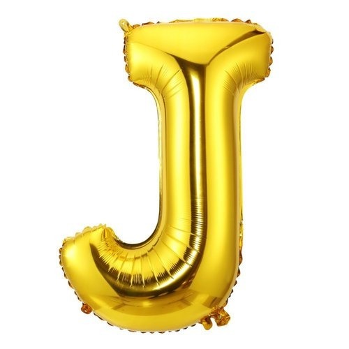 16 Inch Golden Alphabet J Letter Foil Balloon for Party Decoration