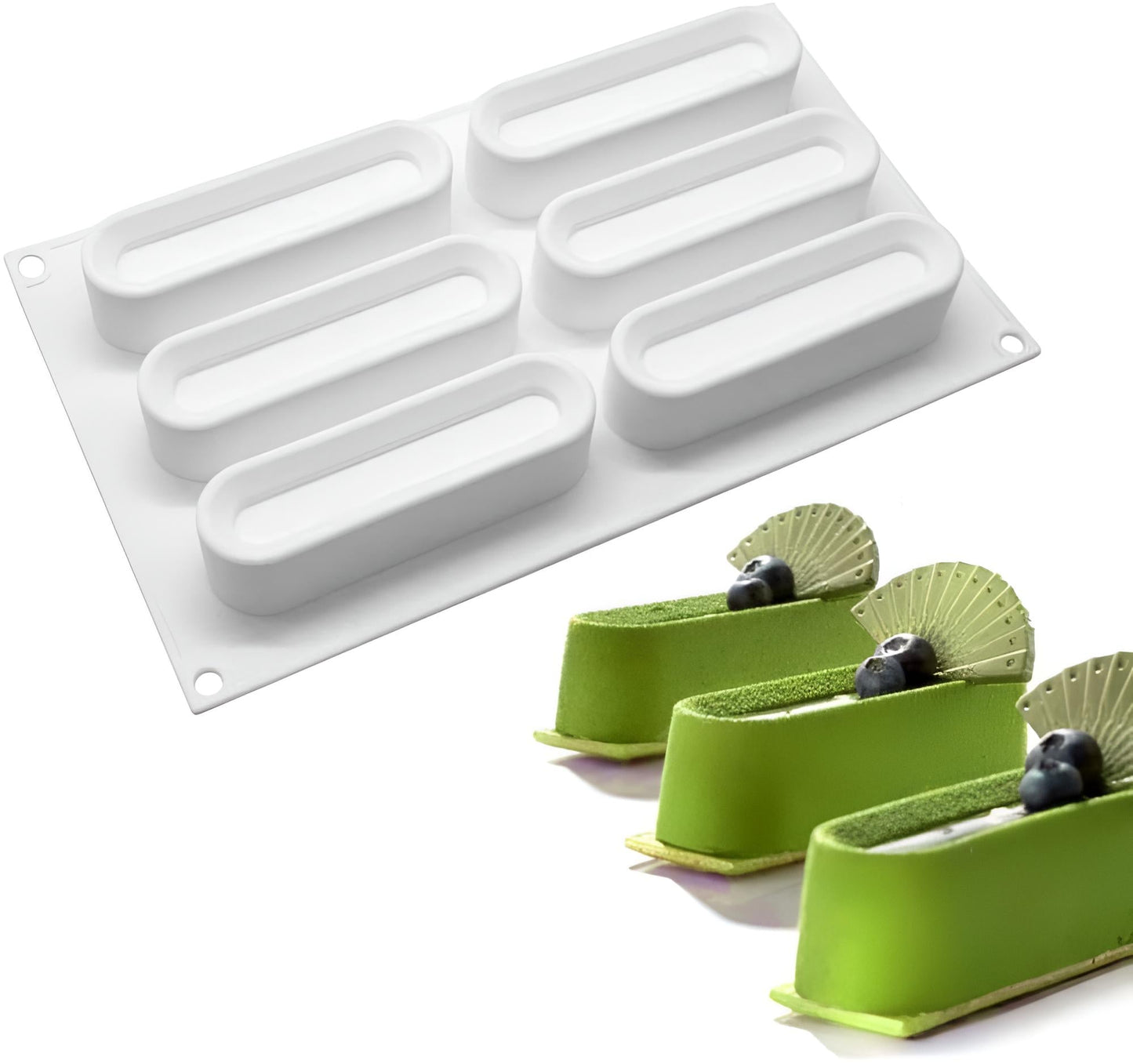 Eclairs Silicone Baking Mold 6 Cavity