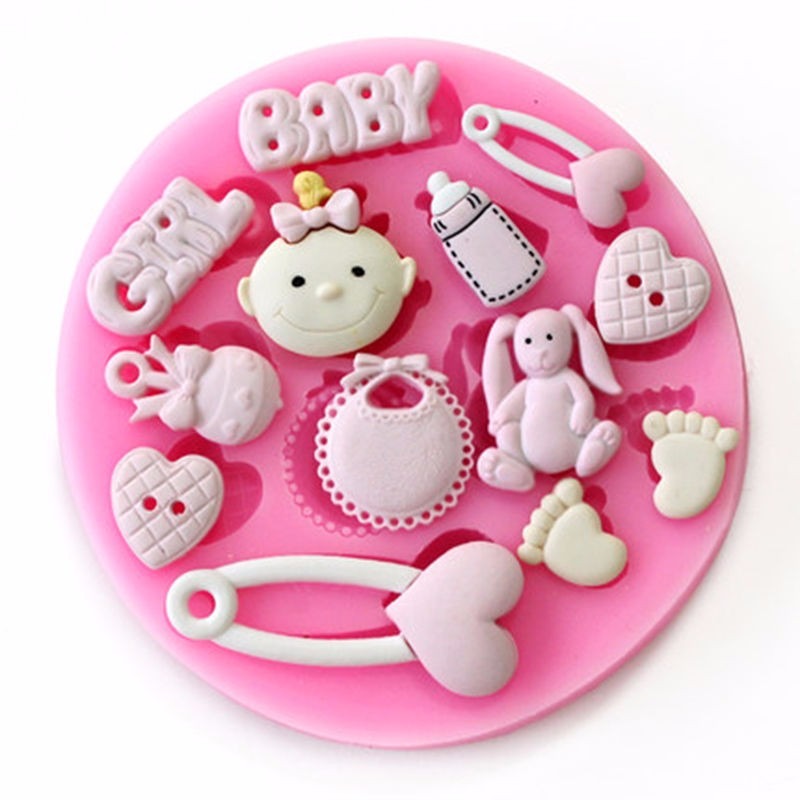 Baby Girl Theme Silicone Fondant Mold