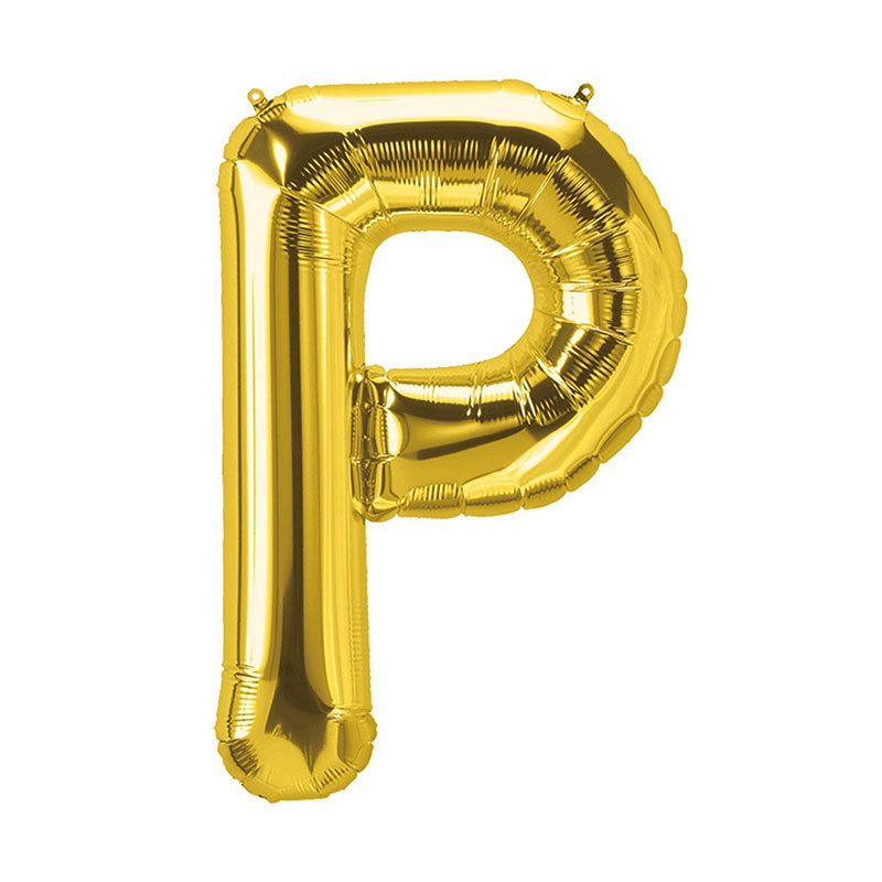 16 Inch Golden Alphabet P Letter Foil Balloon for Party Decoration