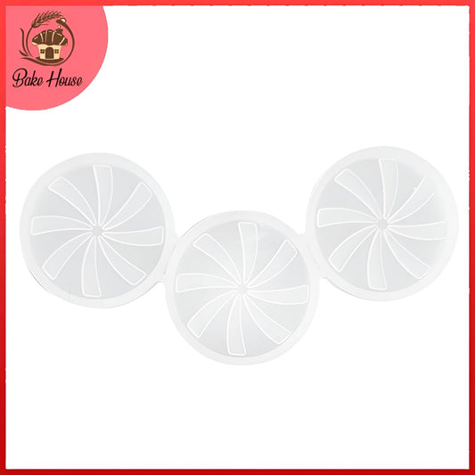 Wheel Shape Lollipop Silicone Mold 3 Cavity