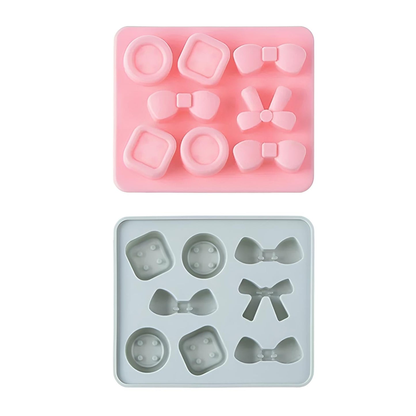 Bows & Buttons Silicone Fondant And Chocolate Mold 8 Cavity