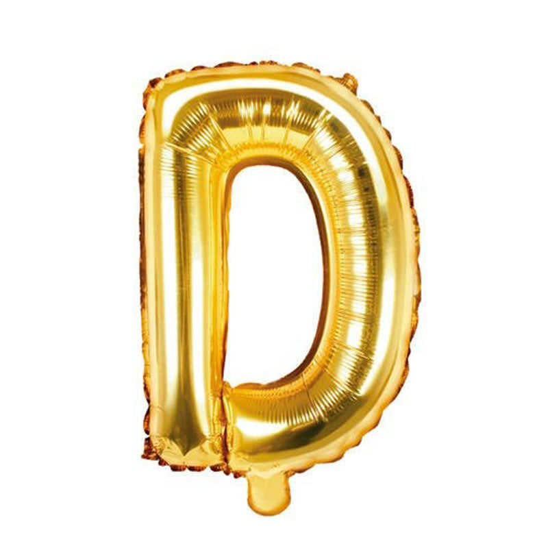 16 Inch Golden Alphabet D Letter Foil Balloon for Party Decoration