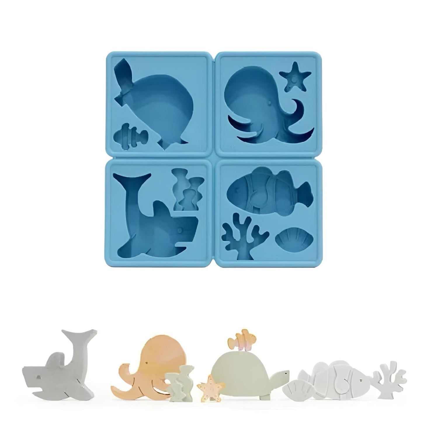 Sea Theme Silicone Fondant And Chocolate Mold 9 Cavity