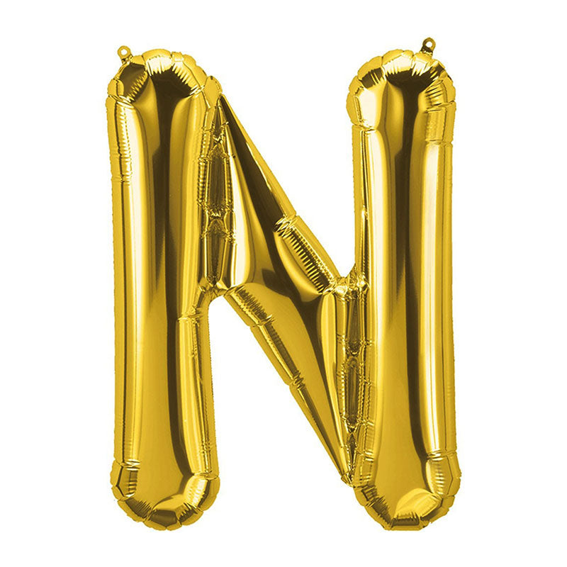 16 Inch Golden Alphabet N Letter Foil Balloon for Party Decoration