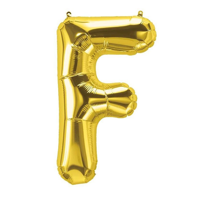 16 Inch Golden Alphabet F Letter Foil Balloon for Party Decoration