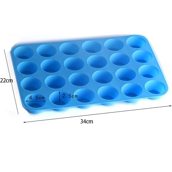 Mini Silicone Muffin Cupcake Baking Tray 24 Cavity