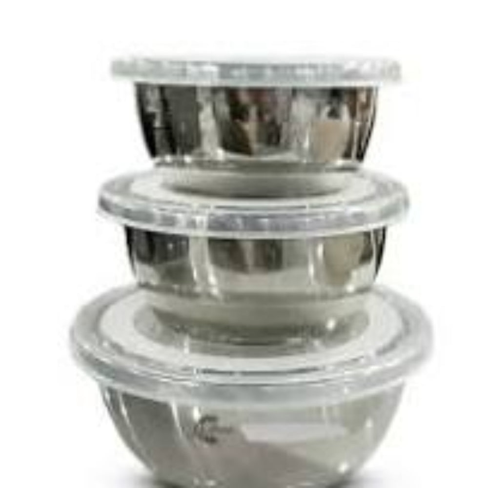 Stainless Steel Mixing & Storage Bowl Set With Lid Heat-Resistant & Leak-Proof