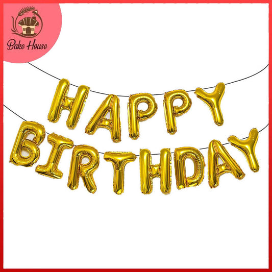 Happy Birthday Letters Shape Foil Balloons Wall Banner For Party Decoration