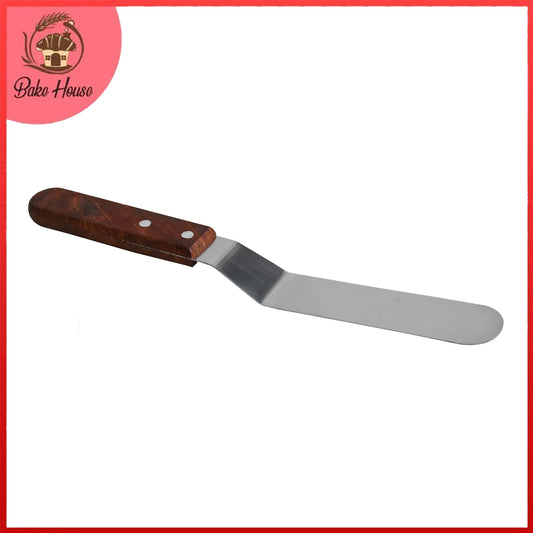 Angled Spatula Knife Steel With Wood Handle Small