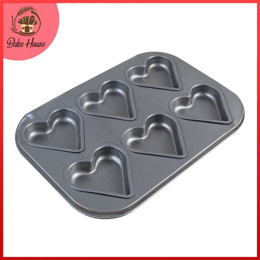 Heart Muffin Tray Non Stick 6 Cavity