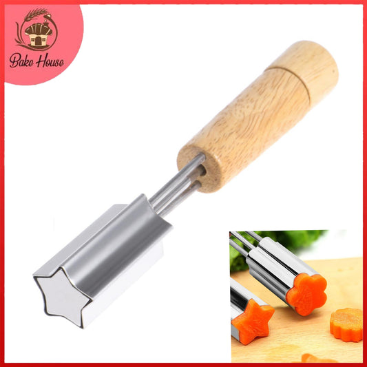 Star Shape Cookies, Fondant, Fruits And Vegetable Cutter With Wood Handle