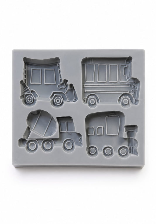Vehicles Silicone Chocolate & fondant Mold 4 Cavity