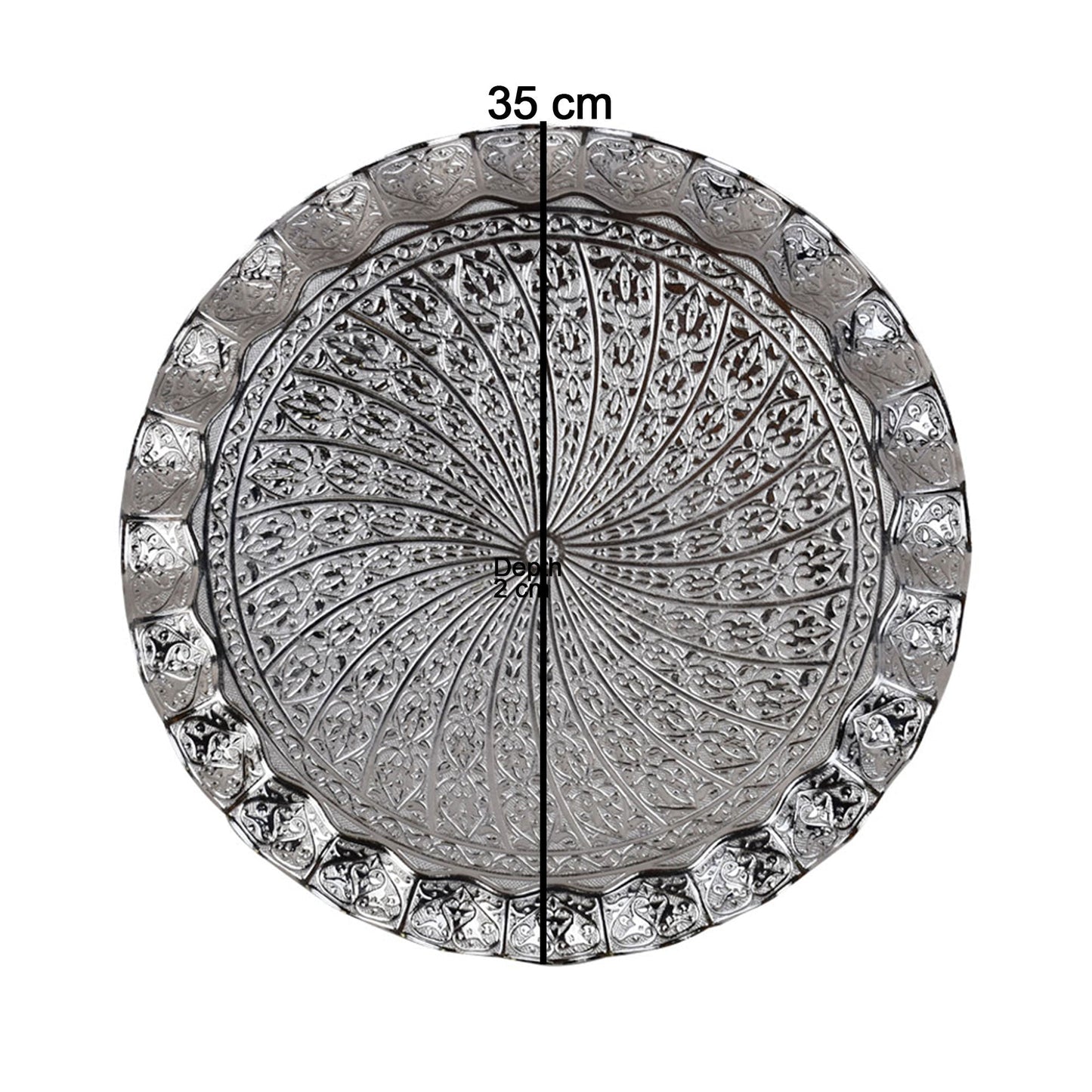 Vintage Sena Turkish Brass Round Serving Tray