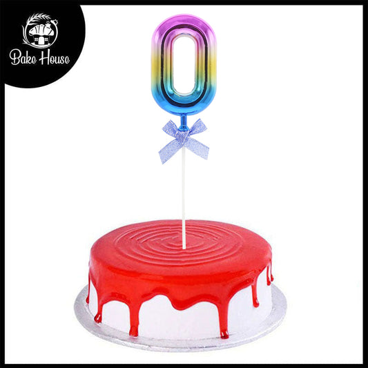 0 Number Multicolor Cake Topper