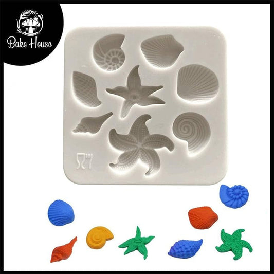 Sea Theme Silicone Fondant Mold 8 Cavity Pink