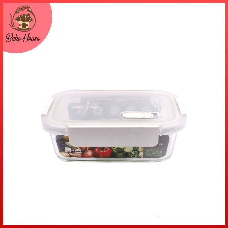 DL Airtight Borosilicate Glass Rectangle Storage Box 450ml
