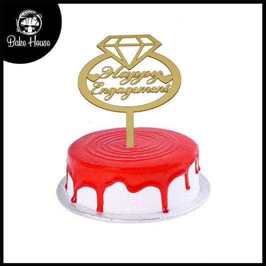 Happy Engagement Cake Topper Dimond Design