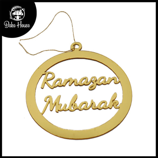 Ramazan Mubarak Cake Topper In Round Shape Design