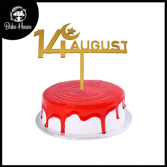 14 August Cake Topper With Moon & Star 14 August Special