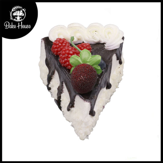 Realistic Artificial Triangle Pastry With Rasberry Topping