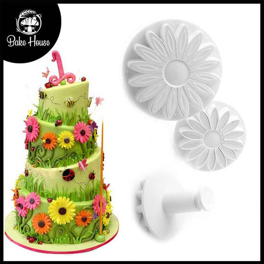 Big Sunflower Fondant Plunger Cutter 3Pcs Set