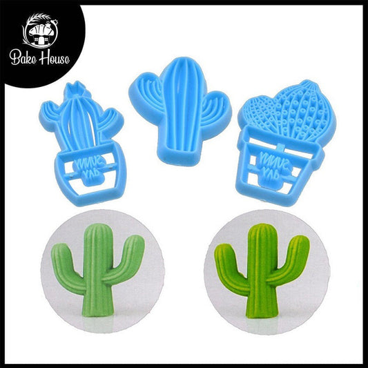 Cactus Fondant And Cookie Cutter 3Pcs Set