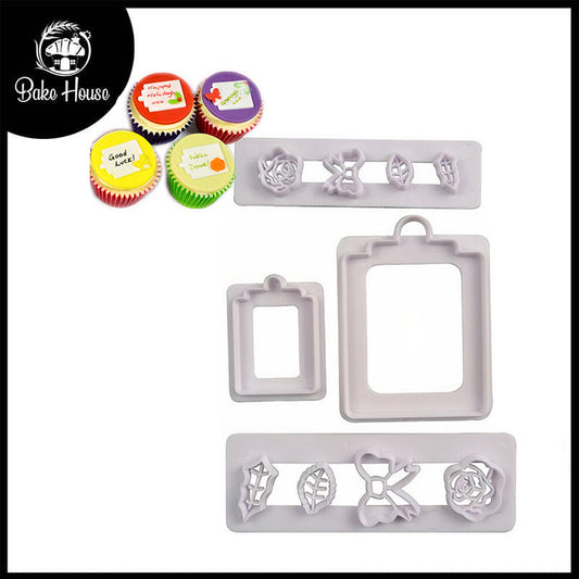 Rose, Bow, Leaf Fondant Cutter 4Pcs Set Plastic