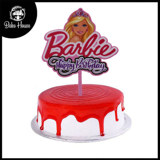 Happy Birthday Cake Topper In Barbie Theme