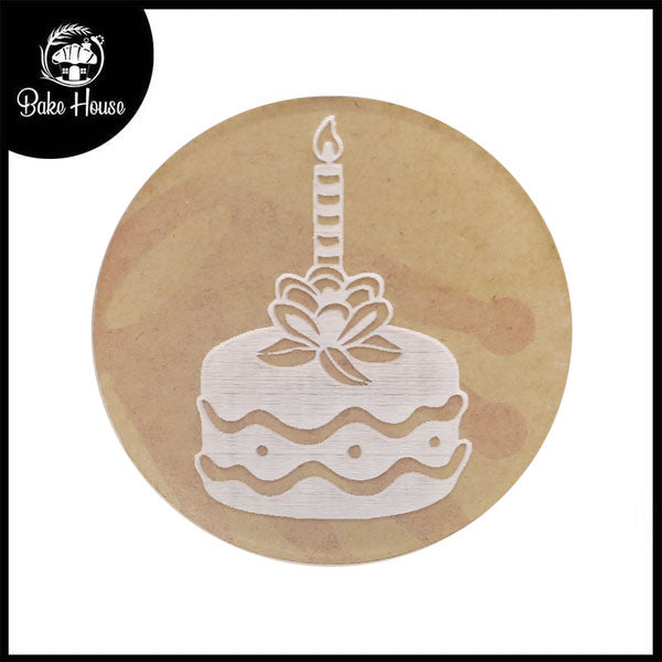 Cake With Candle Design Fondant Stamp Plastic