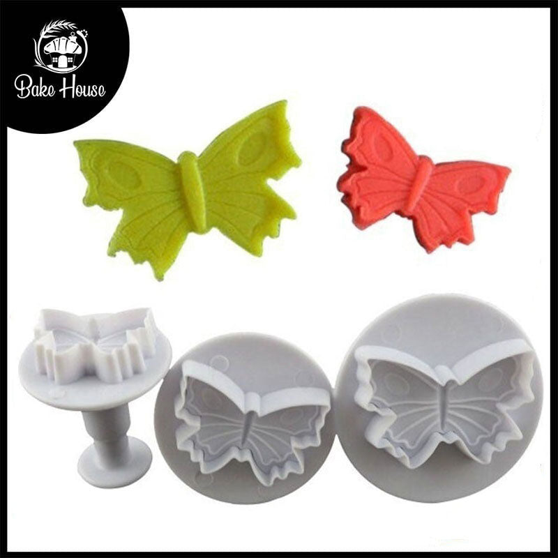 Butterfly Fondant & Cookie Plunger Cutter 3Pcs Set Medium