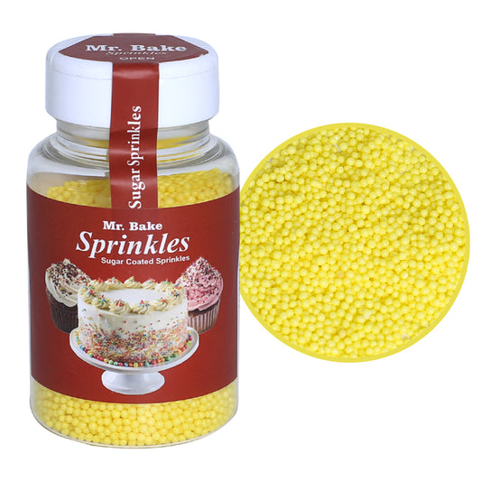 MR Bake Mini Yellow Pearls Sprinkles – 90g Jar