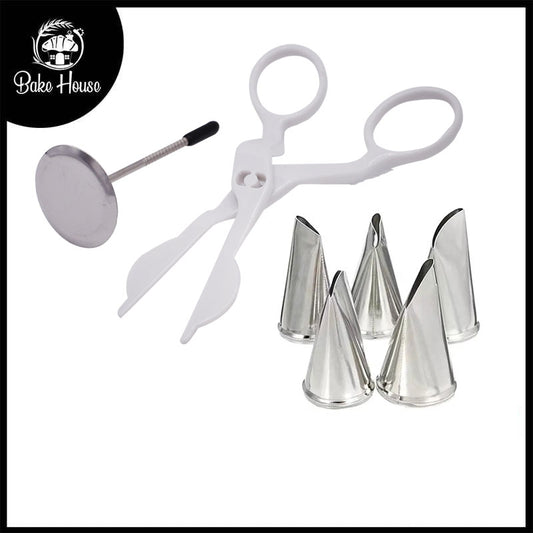 5Pcs Nozzle With Lifting Scissor & Icing Flower Nail