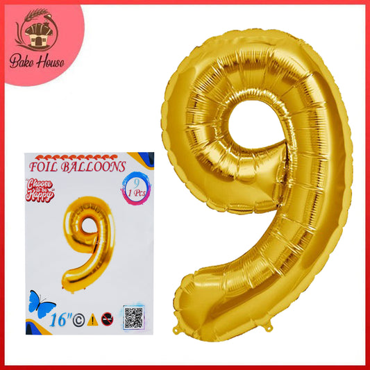 16 Inch Golden Number 9 Foil Balloon for Party Decoration