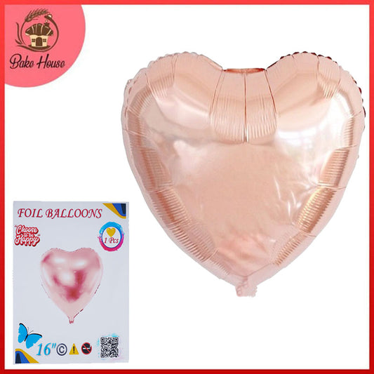 16 Inch Rose Gold Heart Shape Foil Balloon For Party Decoration