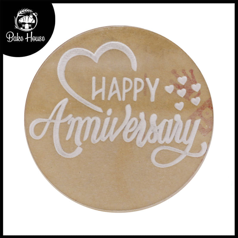 Happy Anniversary With Half Heart Fondant Stamp Plastic