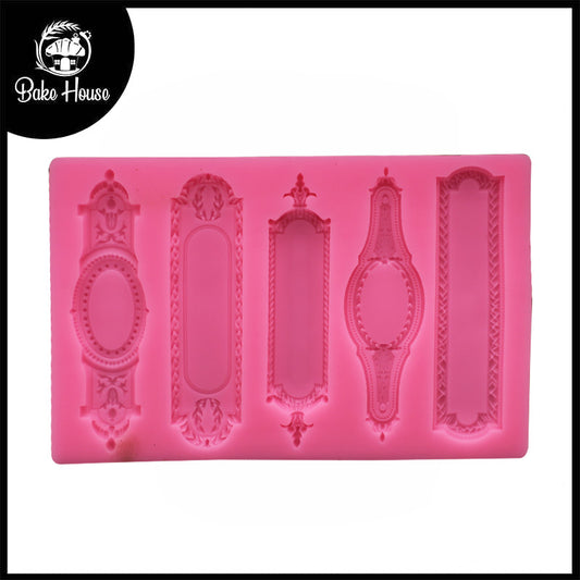 Mirror Frame Silicone Fondant Mold 5 Cavity