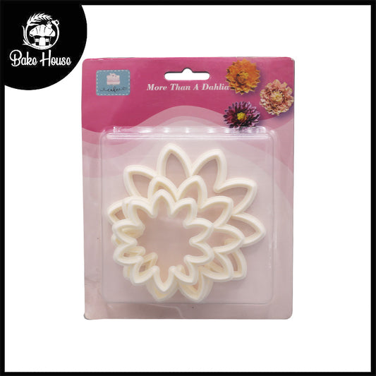 Dahlia Flower Fondant And Cookie Cutter 3 Pcs Set Plastic