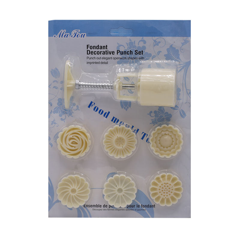 Fondant Decorative Punch 7 Pcs Set Plastic