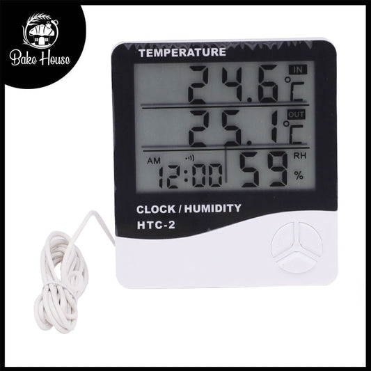 Digital Clock Humidity Meter HTC-2