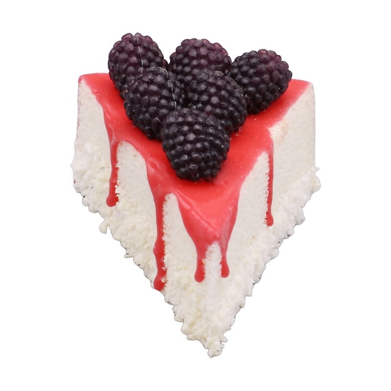 Realistic Artificial Triangle Pastry With Black Rasberry Topping