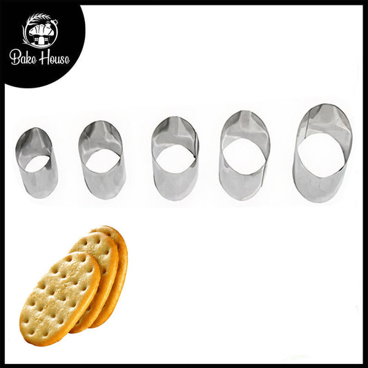 Oval Shape Cookie Cutter Stainless Steel 5Pcs Set