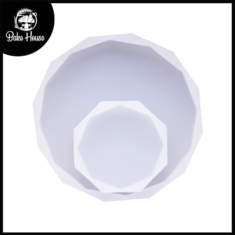Round Diamond Cut Silicone Chocolate Mold 2 Pcs Set