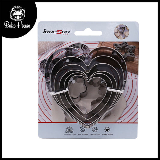 Stainless Steel Heart Cutter 6Pcs Set