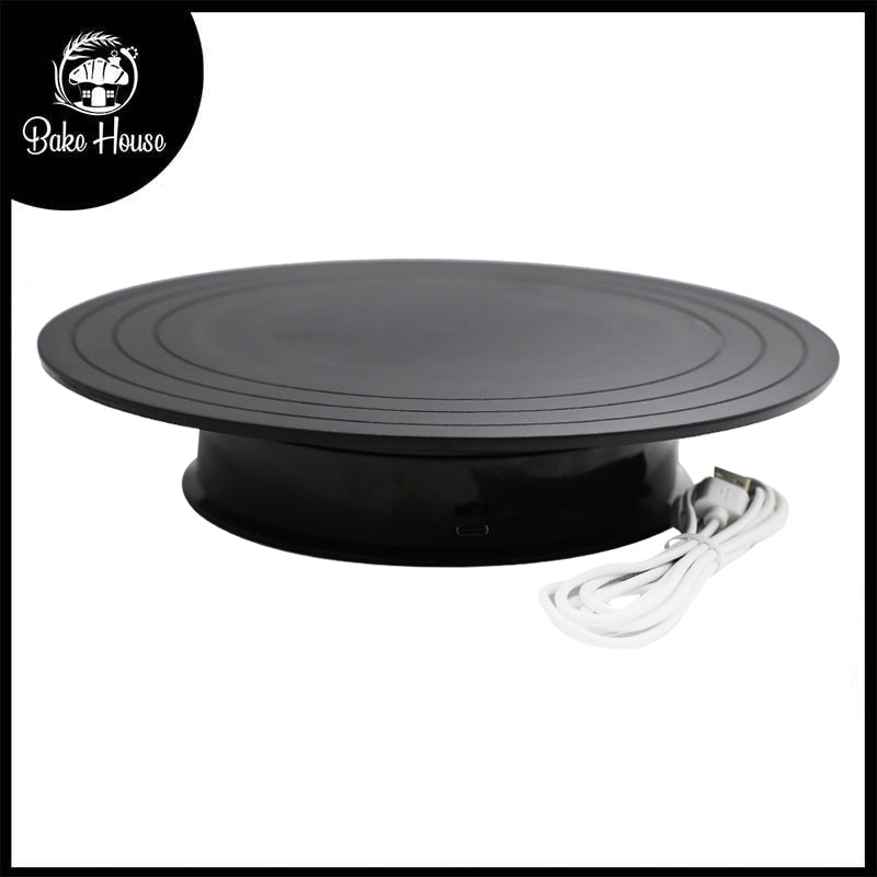 Rechargeable Cake Rotating Turntable Round Plastic 25cm